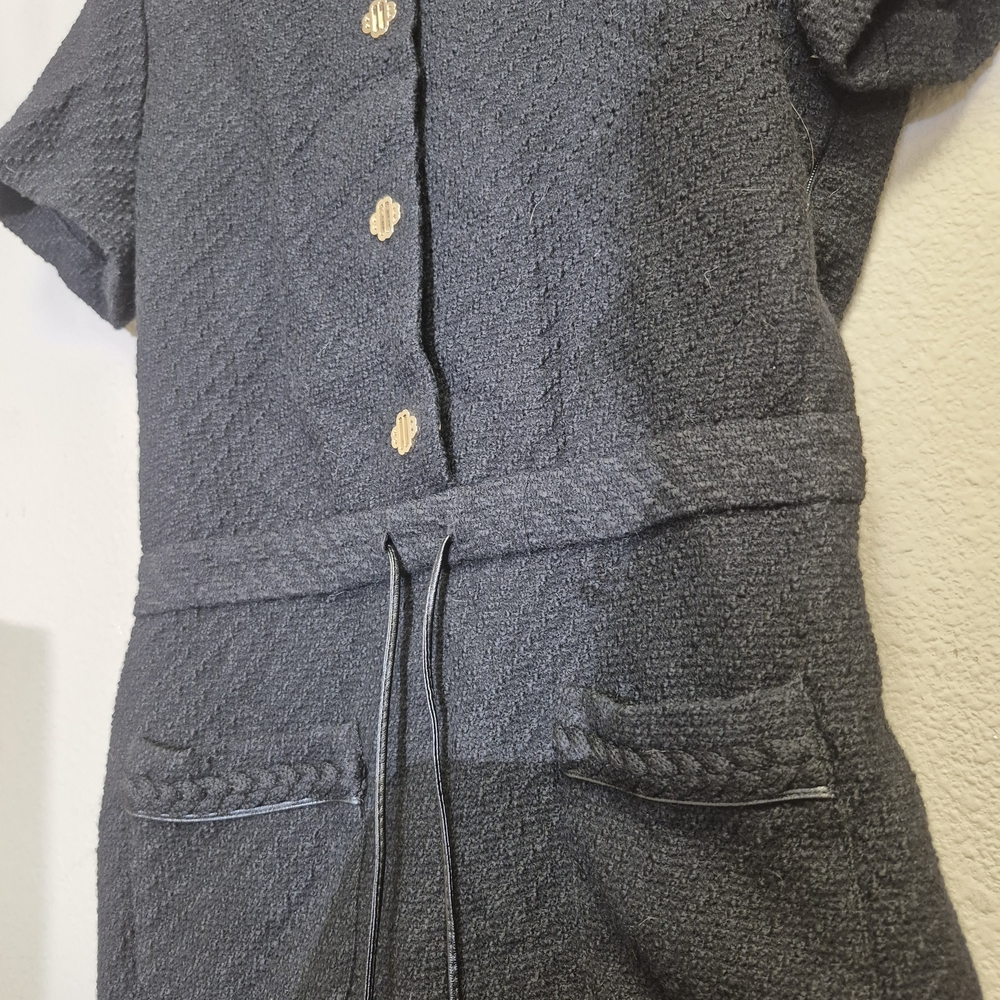 Maje Black Textured Mini Dress - Picture 2 of 6